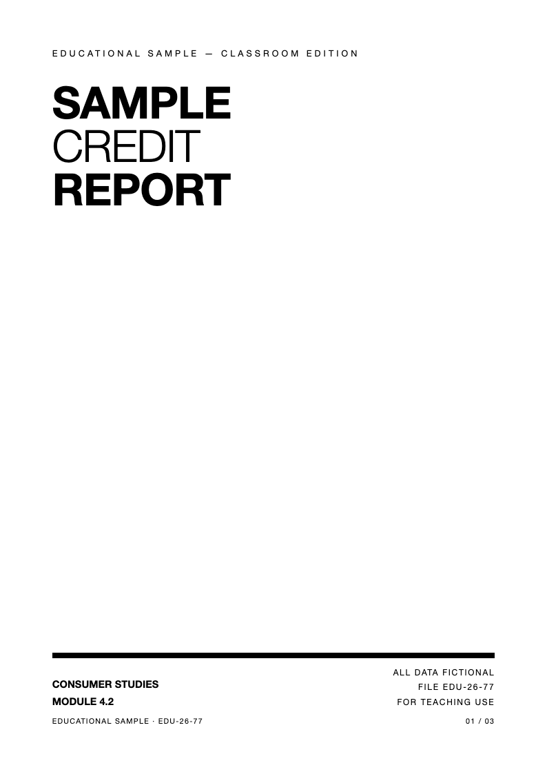 Typographic only credit report